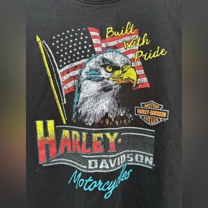Harley-Davidson Black Cotton Eagle & American Flag Tee
